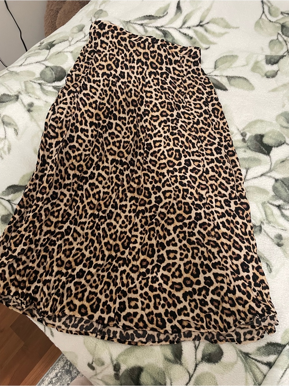 H&M Leopard-Print Midi Skirt in Tan and Black